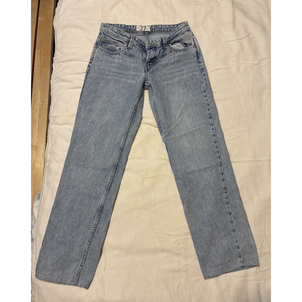 Free People We The Free‎ Womens Straight Leg Jeans Light Blue Size 27 Button Fly